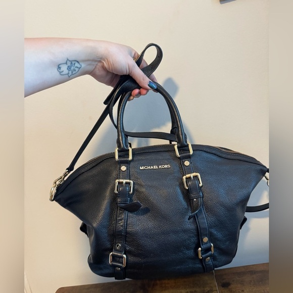 Michael Kors Handbags - Michael Kors Black Satchel with Gold Accents